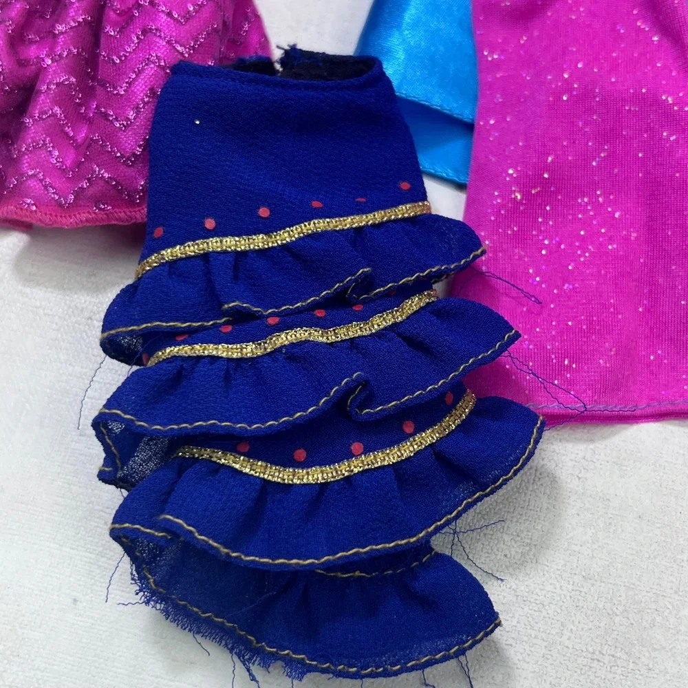 Mixed Doll Clothes Lot Pink Blue Ruffle Dress Skirt Pants Barbie Bratz Style 9pc
